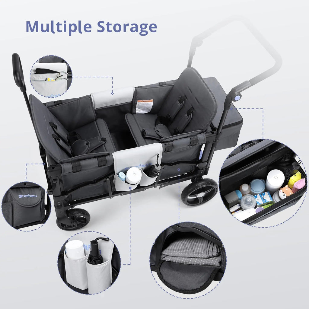 Momfann 4-in-1 Double Stroller Wagon for Kids