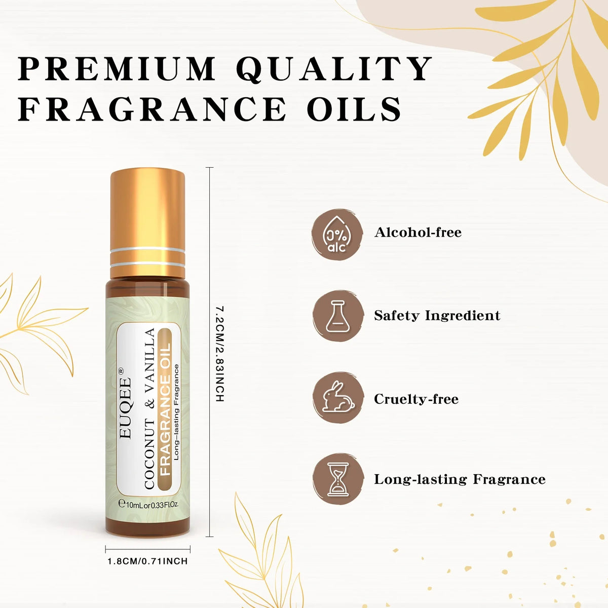 EUQEE 10ml Fragrance Oil Roll-On Long Lasting Scent La Vie Est Belle CHANCE Jadore Cotton Strawberry Mango for Men and Women