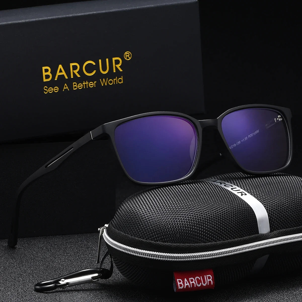 BARCUR Trendy Fashionable Square Reading Glasses Anti-Fatigue Lightweight PC Frame with AC Lens - Fashionable Multiple Degree Glasses for Summer and Men and Women