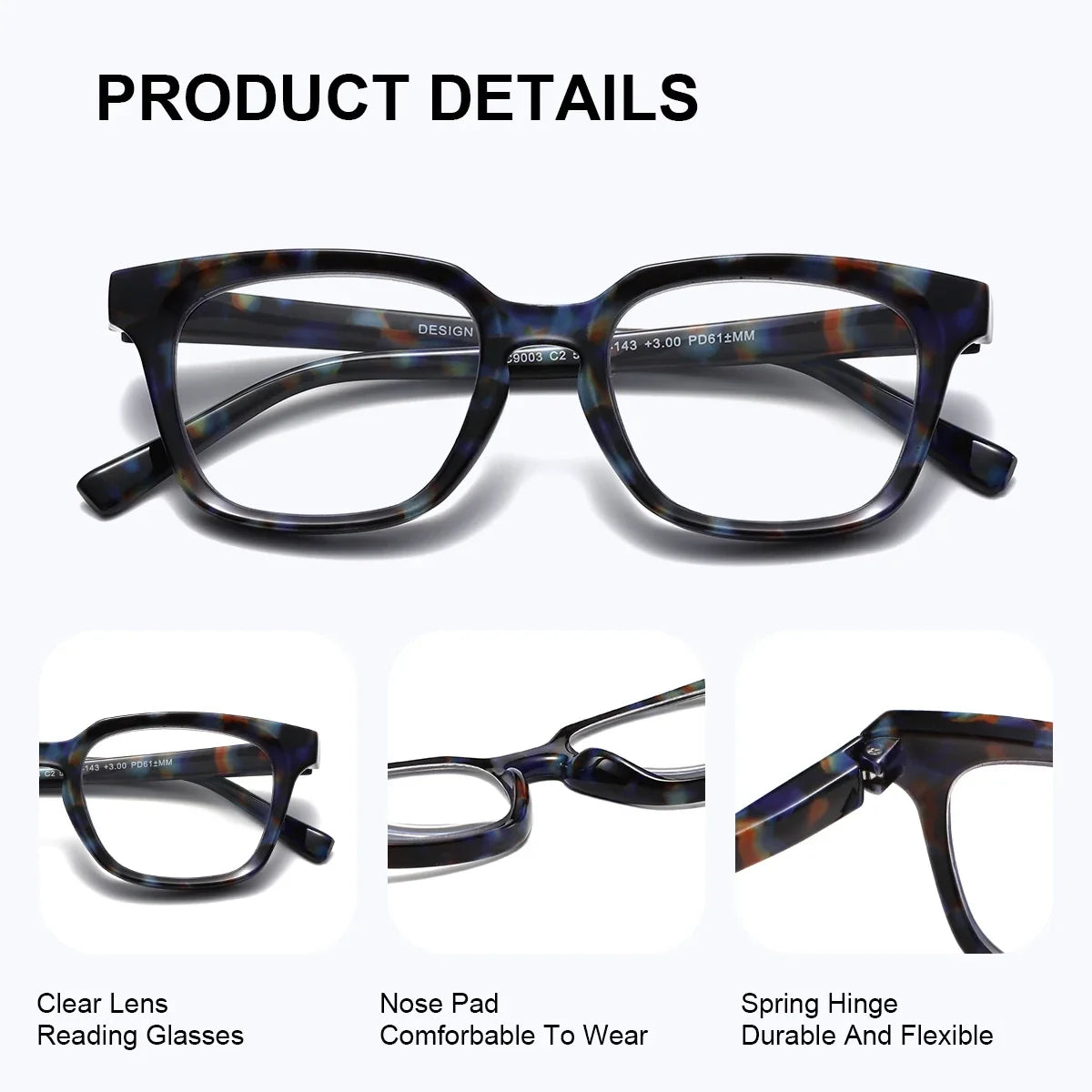 BARCUR Trendy Square Reading Glasses for Men and Women Blue Light Blocking Computer Glasses Clear Lens Presbyopic Readers Stylish Eyewear for Summer Indoor and Outdoor Use