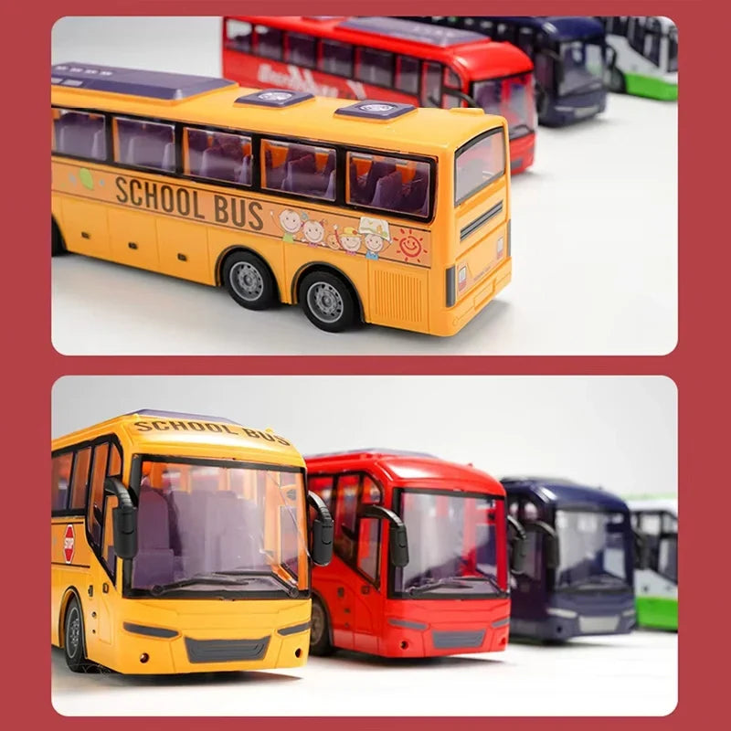 1/30 Rc Bus Electric Remote Control Car with Light Tour Bus School City Model 27Mhz Radio Controlled Machine Toys for Boys Kids