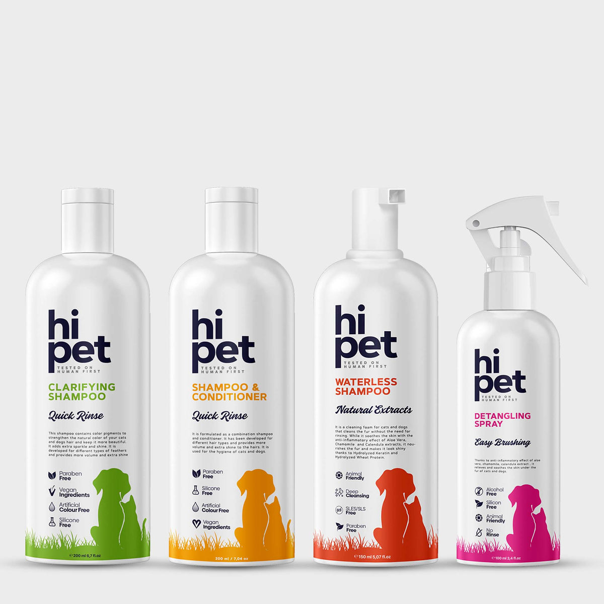 HiPet Healthy Coat Set, pH-Balanced Skin & Coat Care Bundle