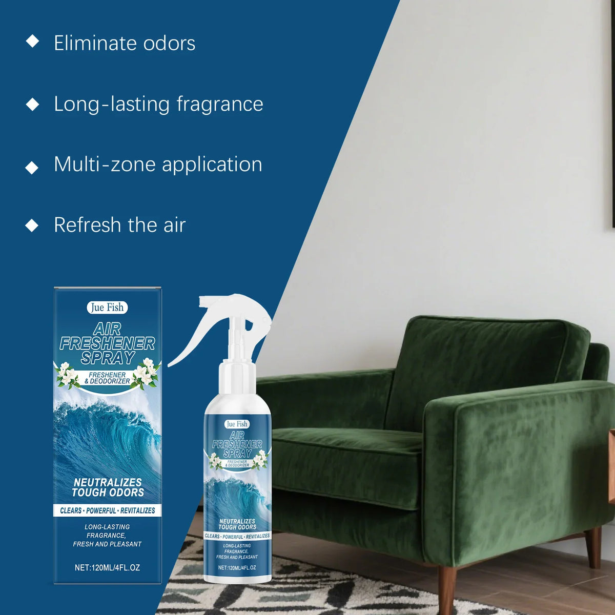 Indoor Air Freshener Spray Jasmine Scent With Long Lasting Fragrance Living Room Bedroom Bathroom Indoor Household Spray