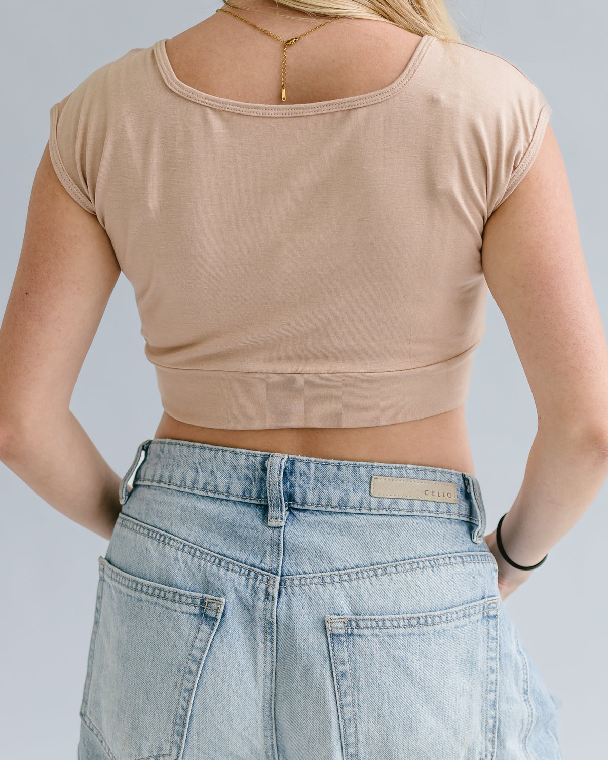 Square Neck Basic Cap Sleeve