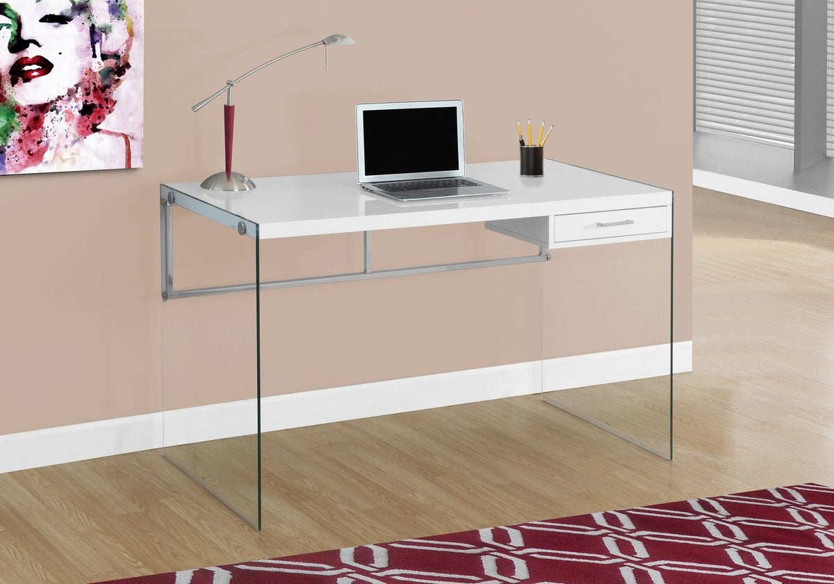 Modern Glossy White Computer Desk