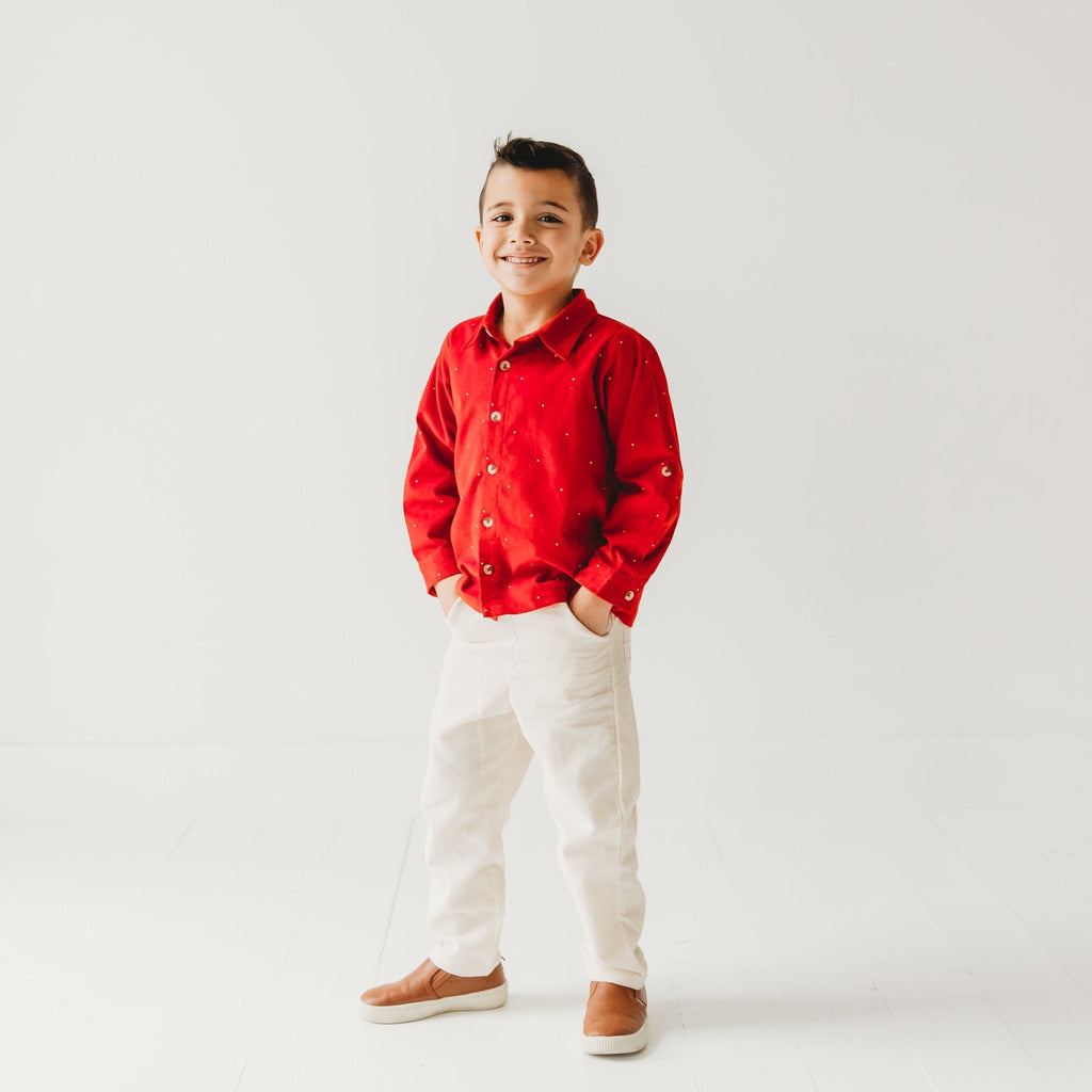 Christmas Carol Red Holiday Boy Shirt