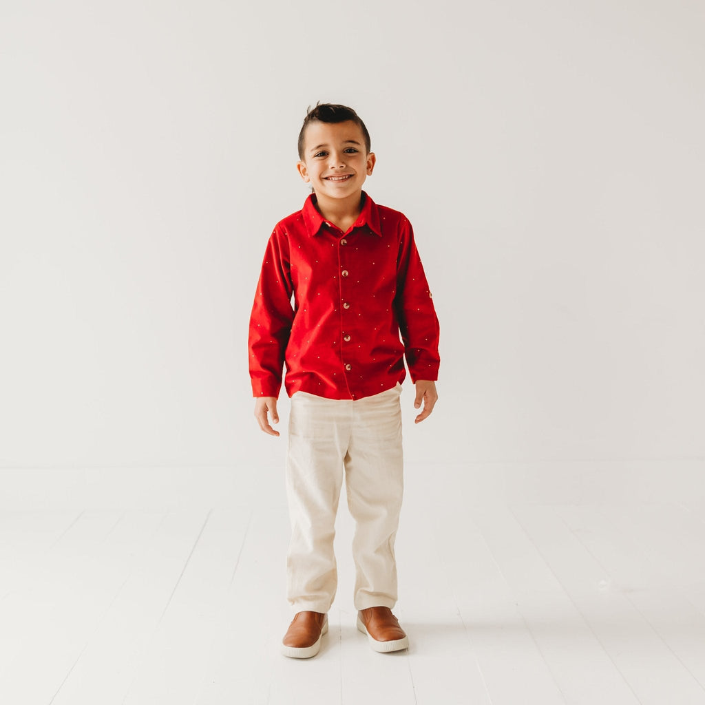 Christmas Carol Red Holiday Boy Shirt