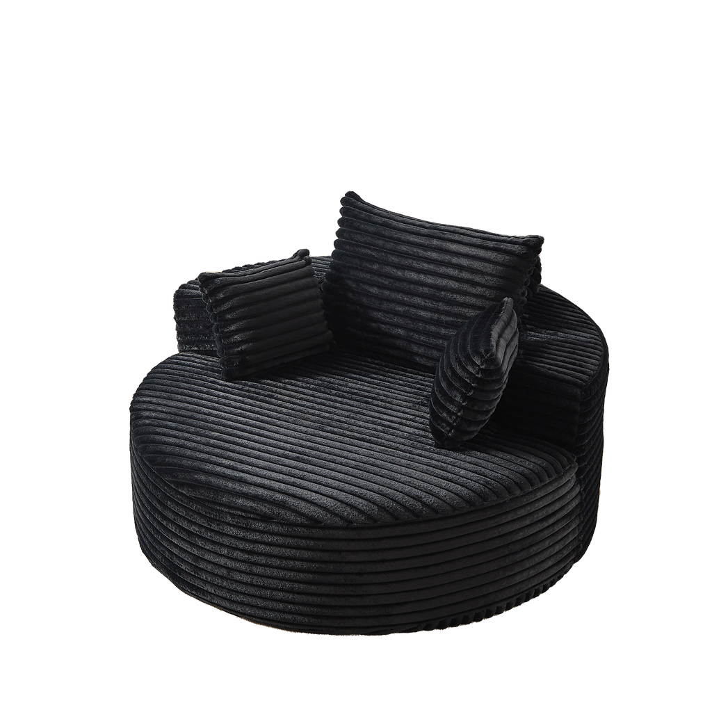 Fluffy Modern Corduroy Sponge Sofa - No Assembly Required