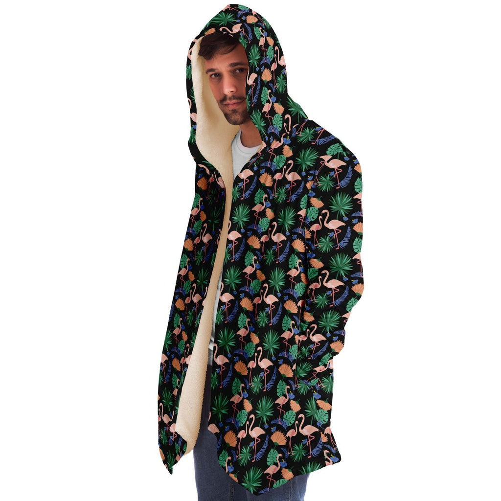 Flamingo Exotic Floral Cloak Hoodie