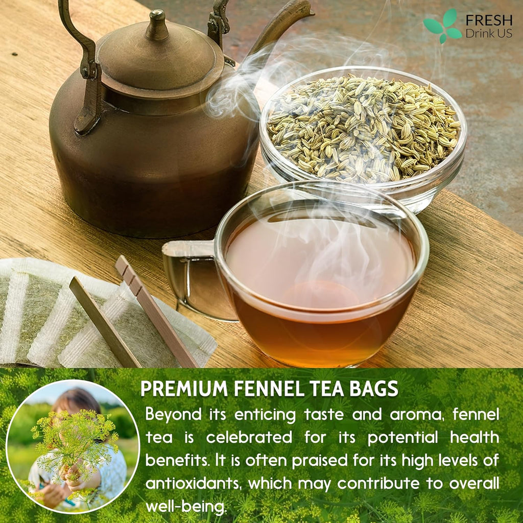 Smooth Sleep & Digest Duo – Chamomile Flower & Fennel Seed Tea Bags for Evening Calm, Digestive Comfort & Bedtime Routine