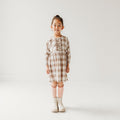 Gingham Mouse Play Dress | Grey Brushed Cotton Gingham