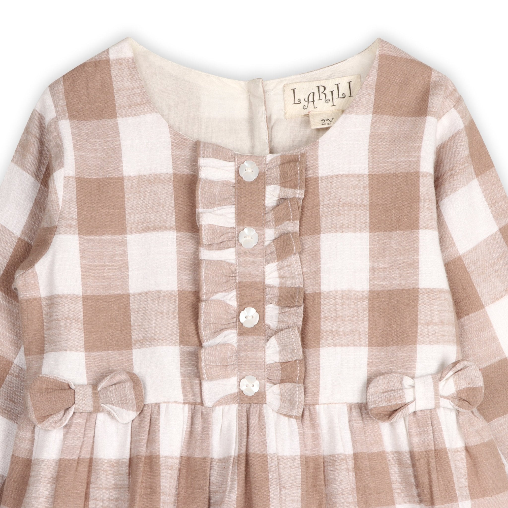 Gingham Mouse Play Dress | Grey Brushed Cotton Gingham