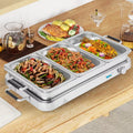 8-Quart Stainless Steel 3-Tray Electric Buffet Server and Warming Tray