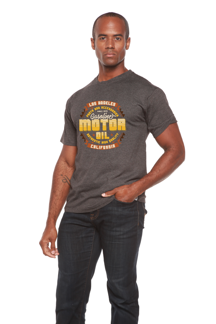 Motor oil Men's Bamboo Viscose/Organic Cotton Short Sleeve Graphic T-Shirt