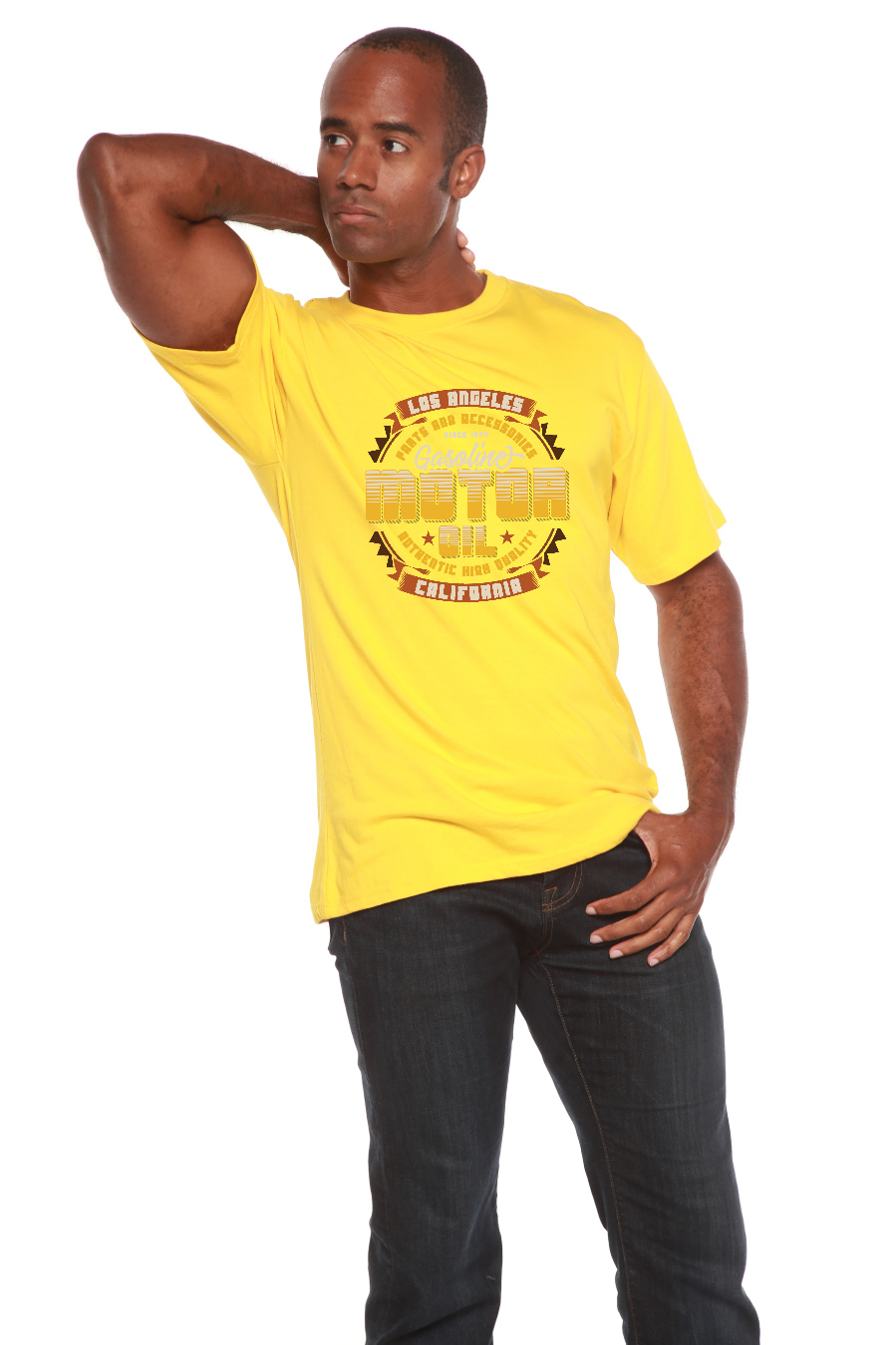 Motor oil Men's Bamboo Viscose/Organic Cotton Short Sleeve Graphic T-Shirt