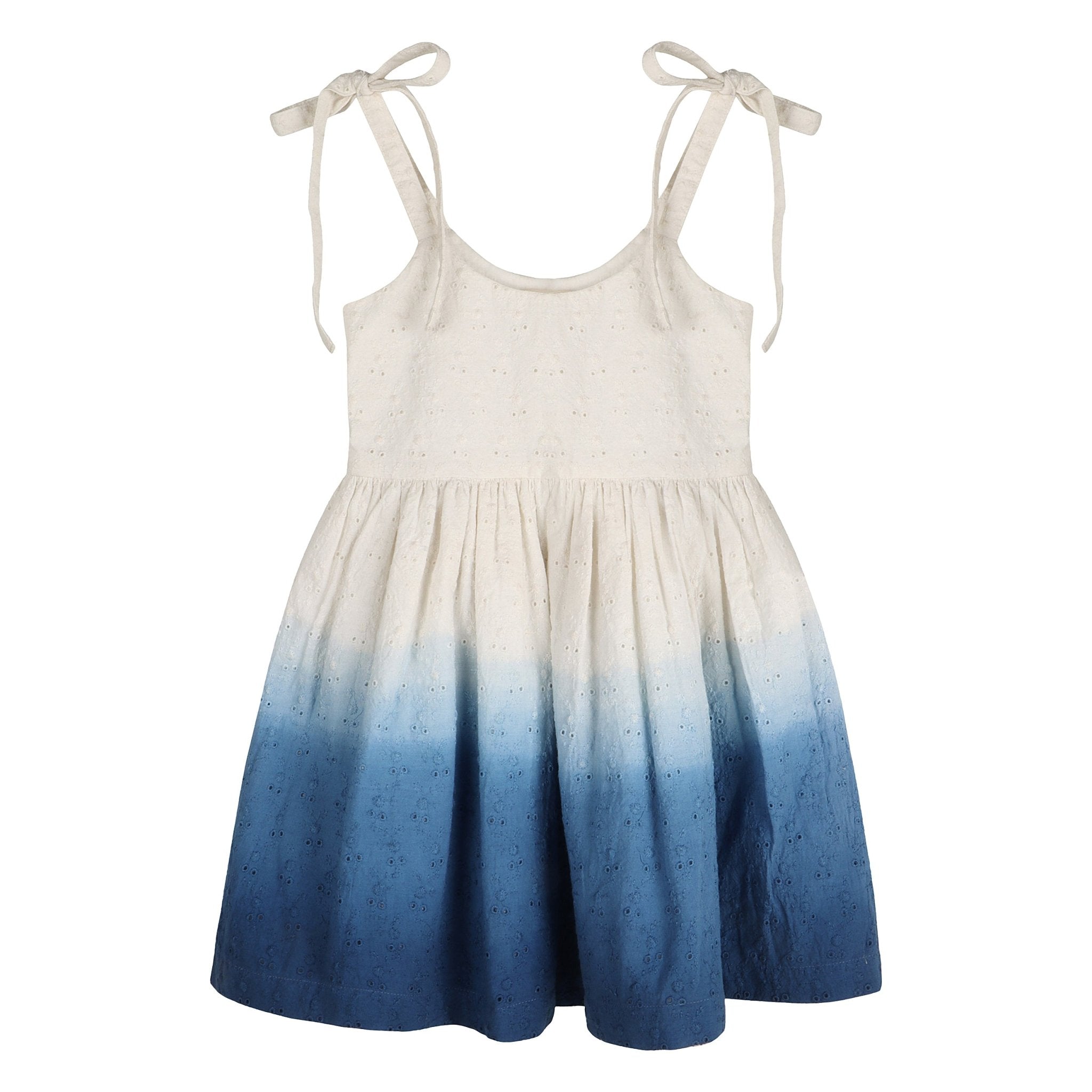 Ocean Ombre Nautical Schiffli | Hand-Dyed 100% Cotton Dress