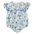 Periwinkle Blue Floral Print Girl Romper