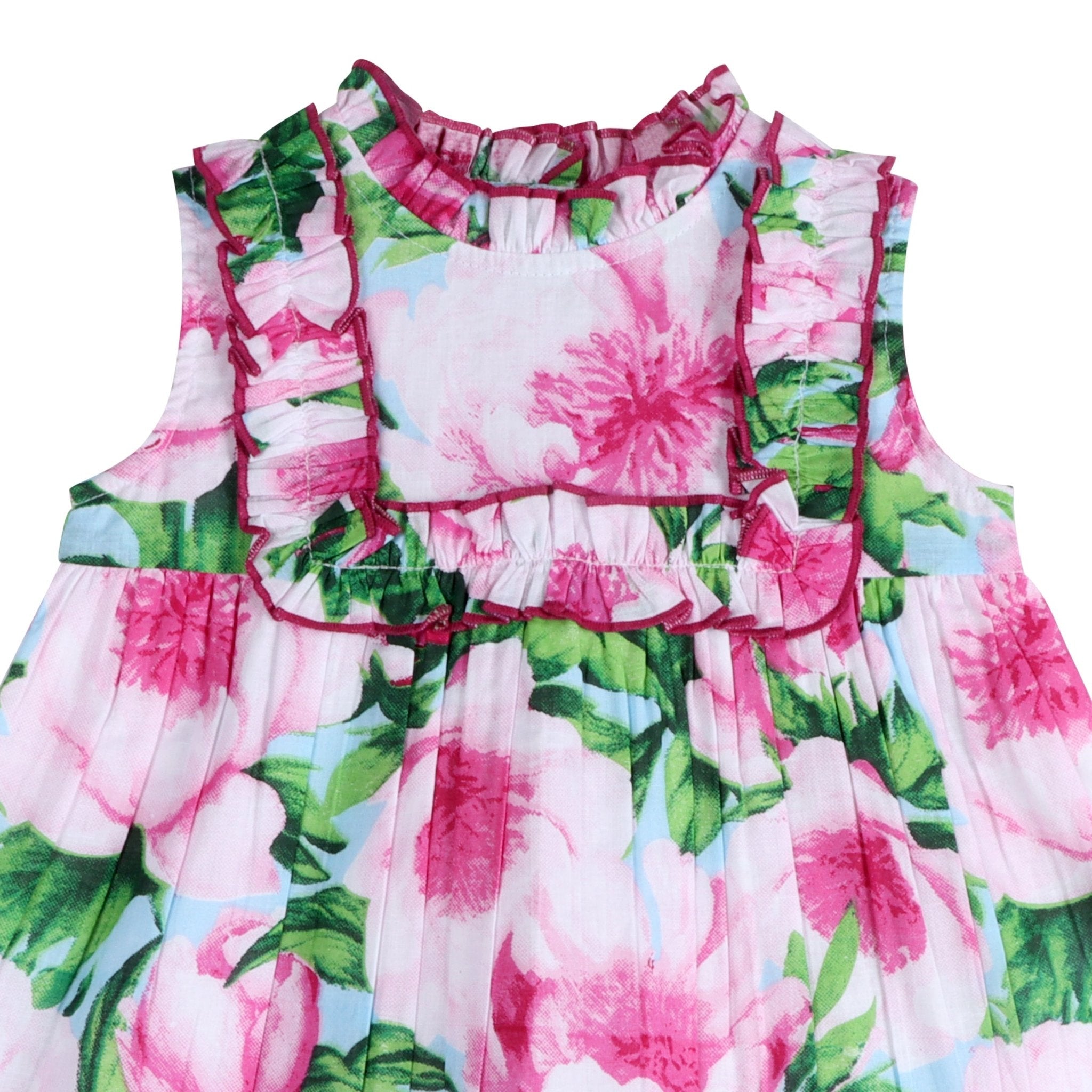 Pink Peony Ruffled Olivia Dress | Statement Floral Print