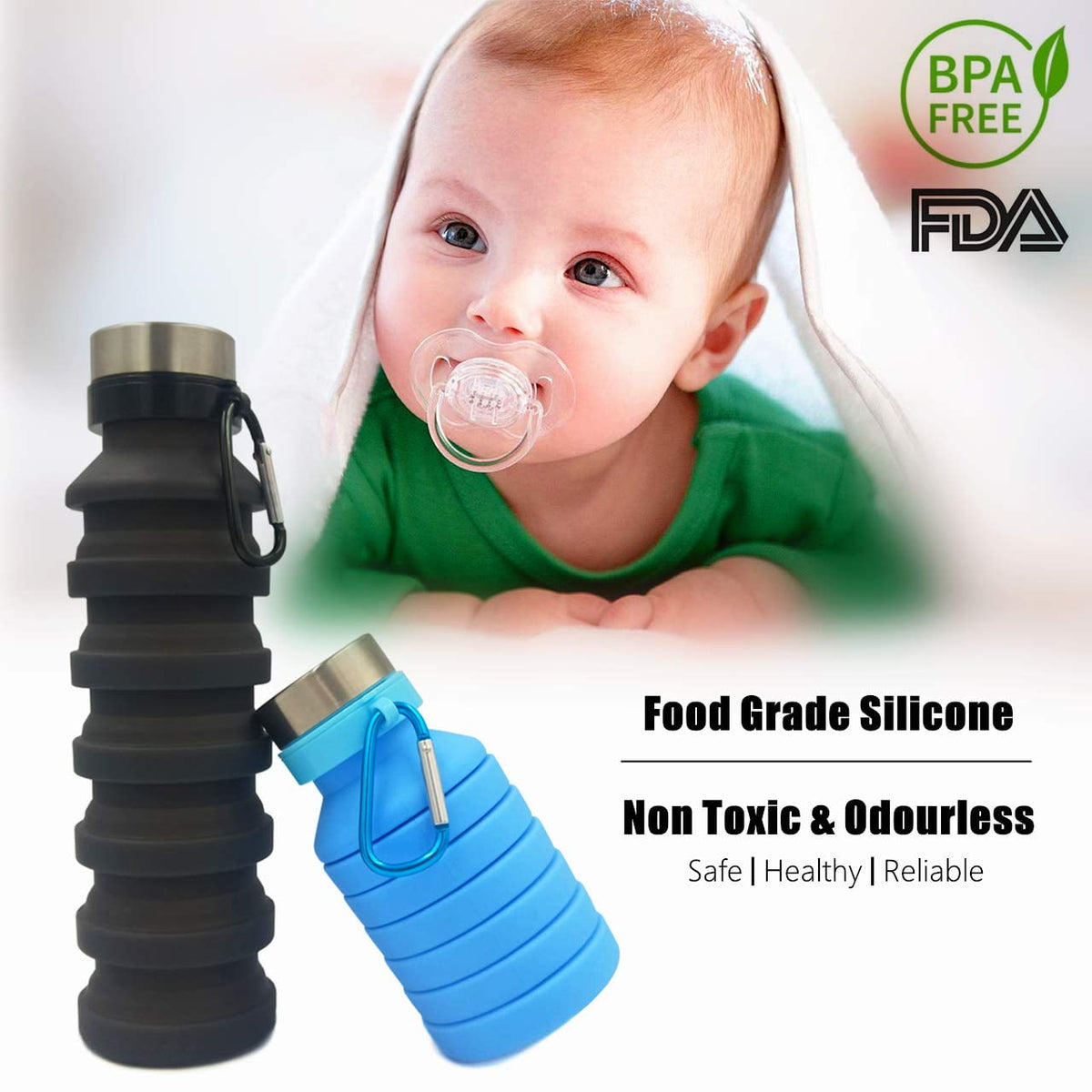 Collapsible Water Bottle (20 oz)