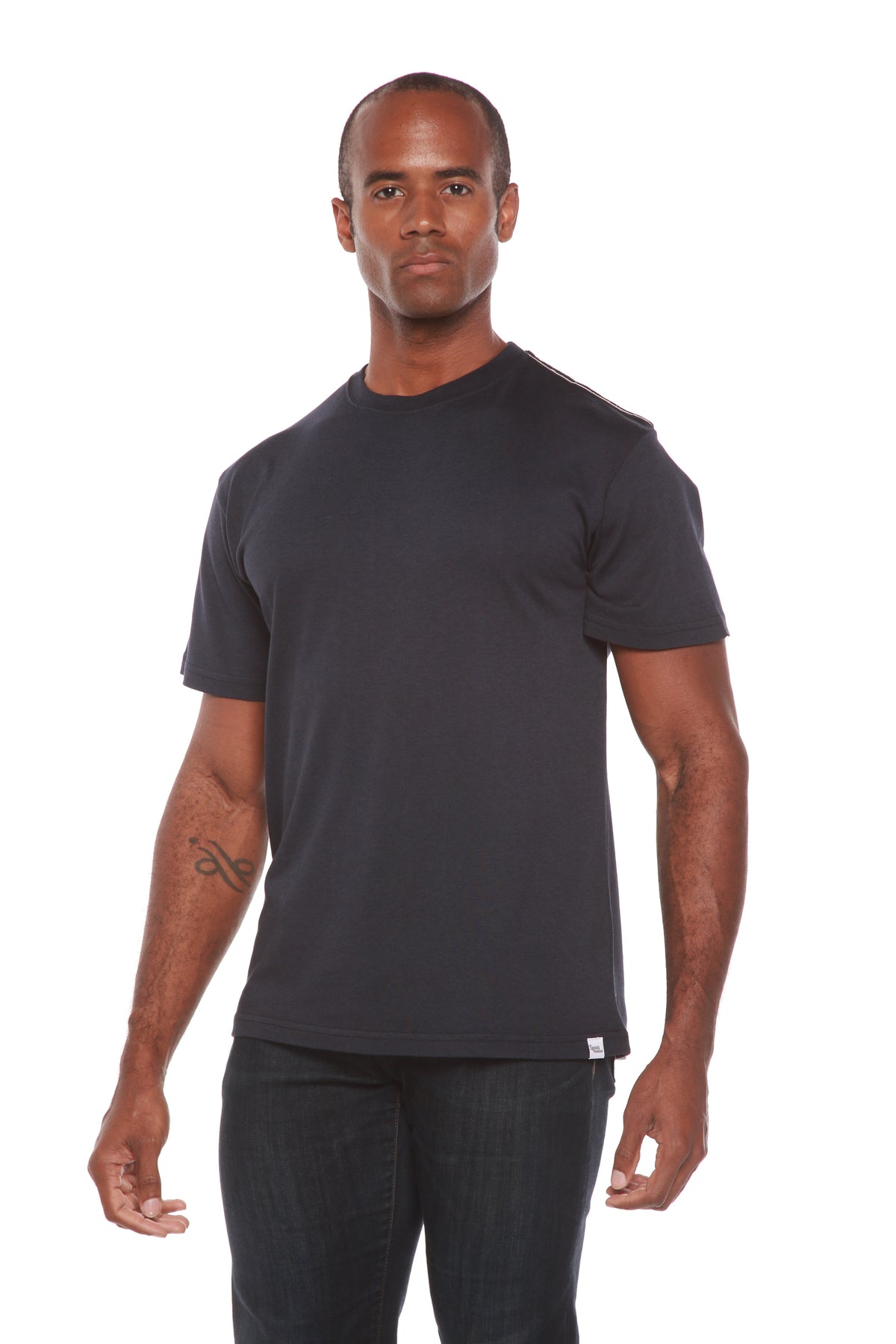 Men's Bamboo Viscose/Organic Cotton Short Sleeve Contrast Stitch T-Shirt