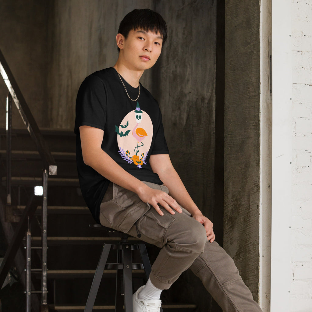 Flamingo Halloween Skull T-Shirt